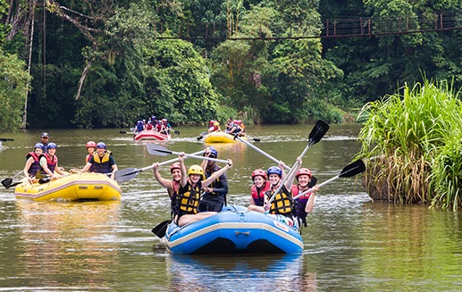 Historical photo of early rafting days