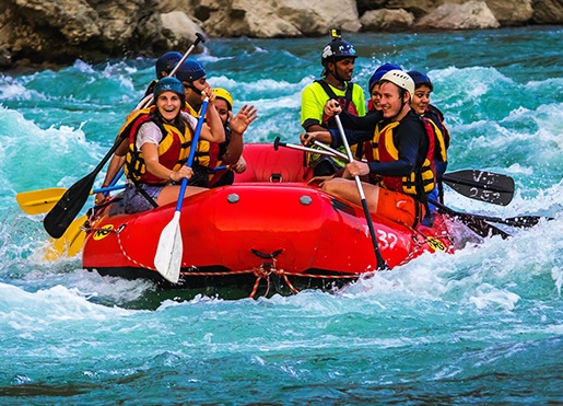 Exciting white water rapids